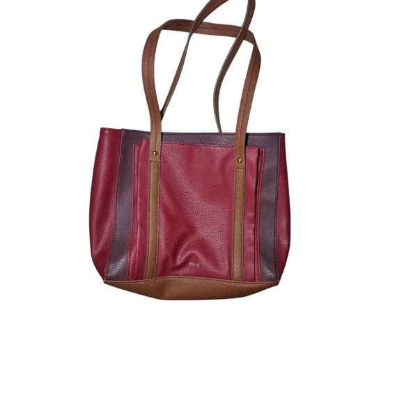 Relic By Fossil Faux Leather Pebbled Burgundy Brown Shoulder/Handbag Medium - Picture 1 of 11